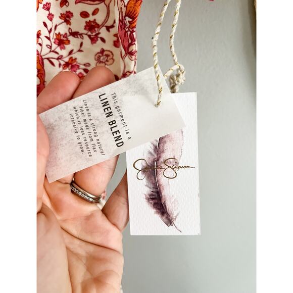 Jessica Simpson | NWT | Printed Floral Linen Blend Romper | Sz M - Picture 5 of 10